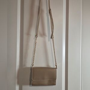 CATO Neutral Taupe Crossbody Bag with Gold Chain Strap